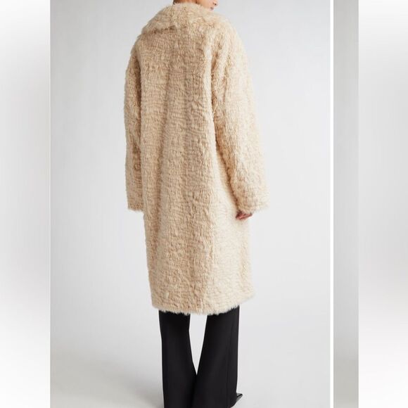 Stand Studio Nicole Women's Cream Faux Fur Teddy Coat size 36 US 4 - Picture 3 of 16